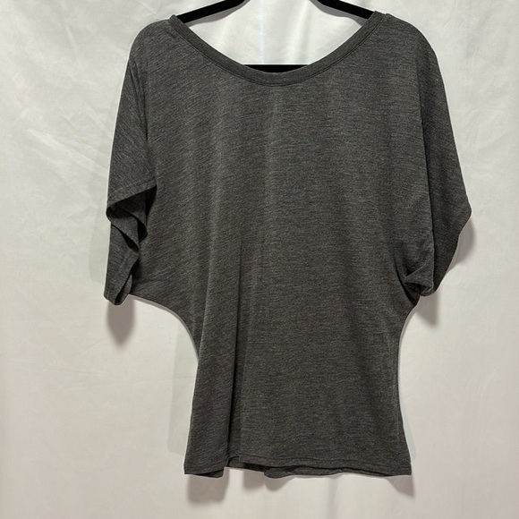 “ROAR” Black Sequined, Grey Heather, Wide Neck, Short Sleeve Dolman Shirt - Picture 5 of 5